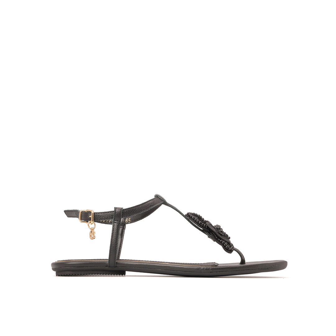 Sandalia Flat Black Bloom
