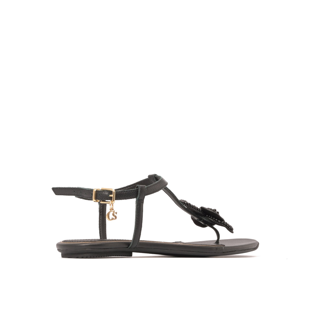 Sandalia Flat Black Bloom
