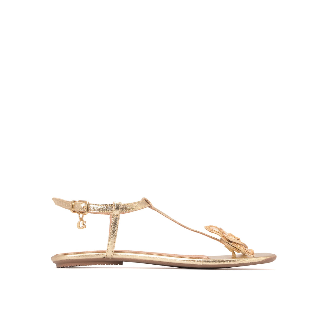 Sandalia Flat Golden Bloom