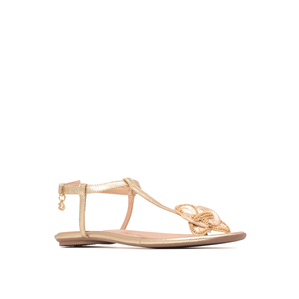 Sandalia Flat Golden Bloom