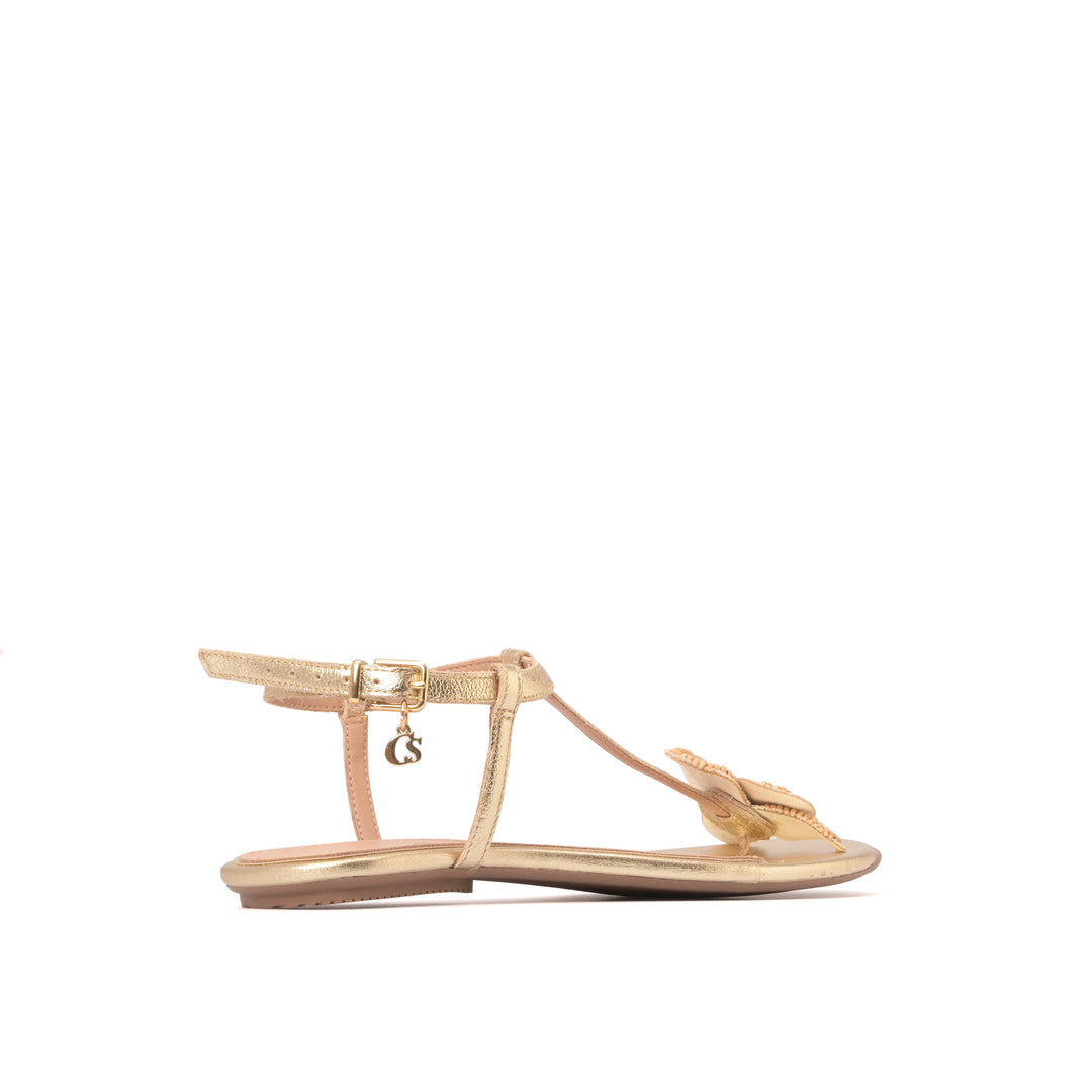 Sandalia Flat Golden Bloom