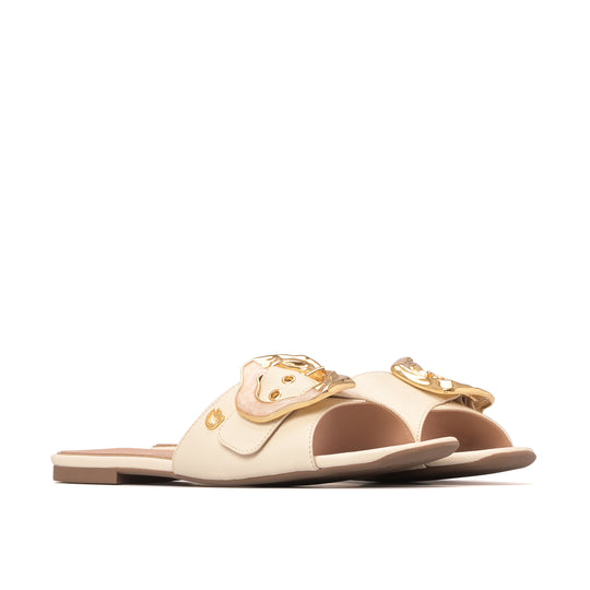Sandalia Flat Vanilla Bloom