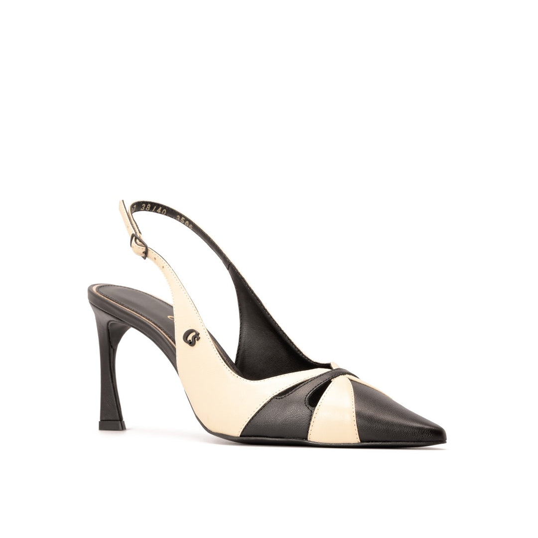 Slingback Bicolor Elegance Beige Mantequilla