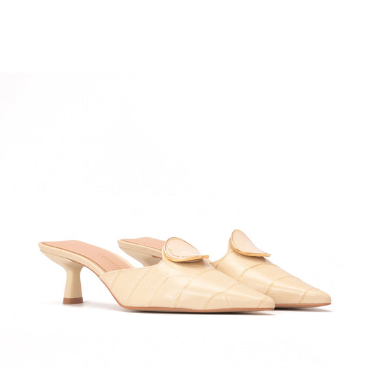 Mule Tuileries Beige Mantequilla