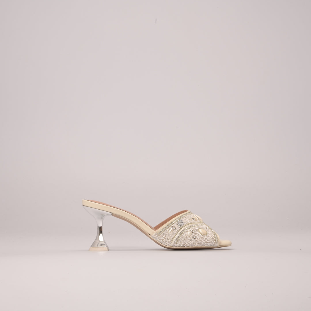 Sandalia Mule Blanco Roto
