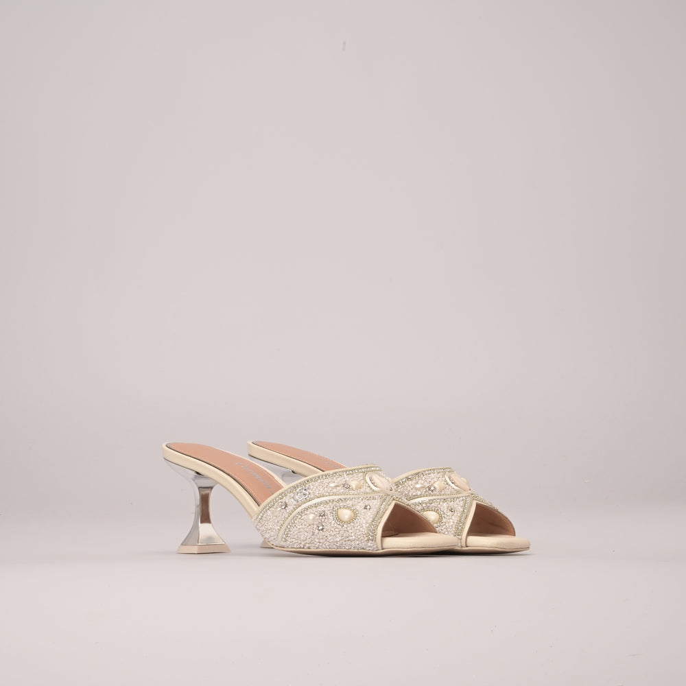 Sandalia Mule Blanco Roto