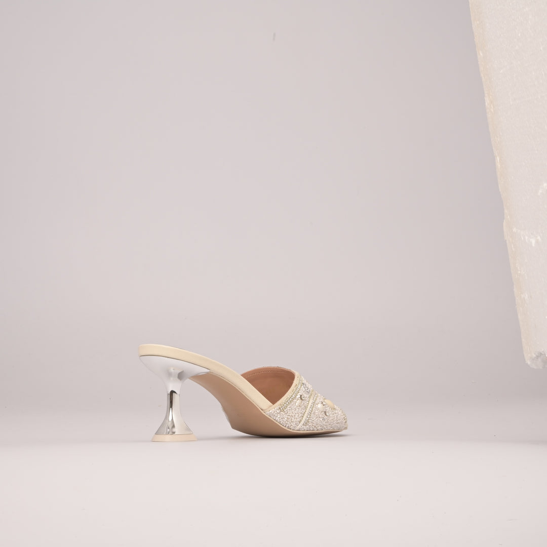 Sandalia Mule Blanco Roto