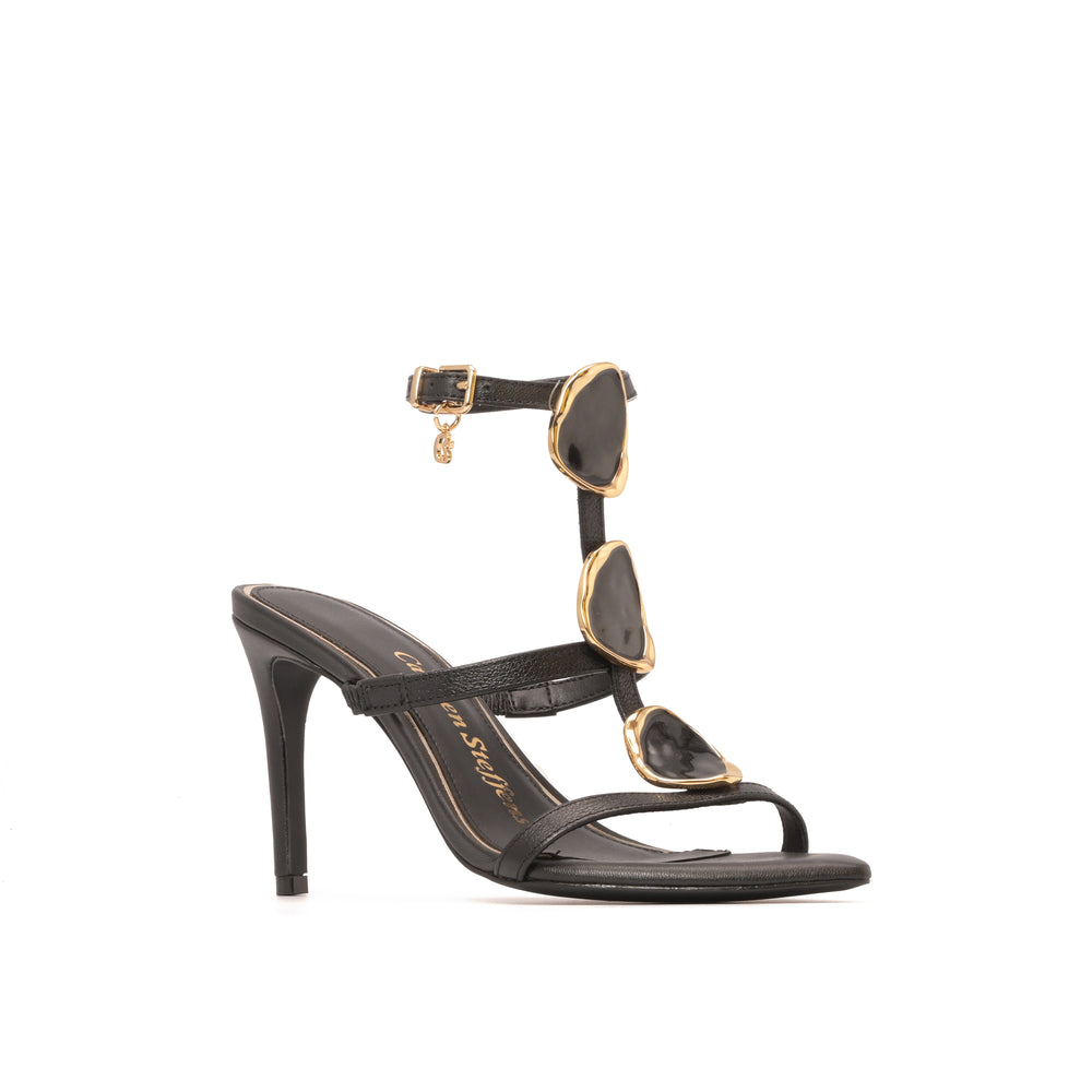 Sandalia Stiletto Noir Stones