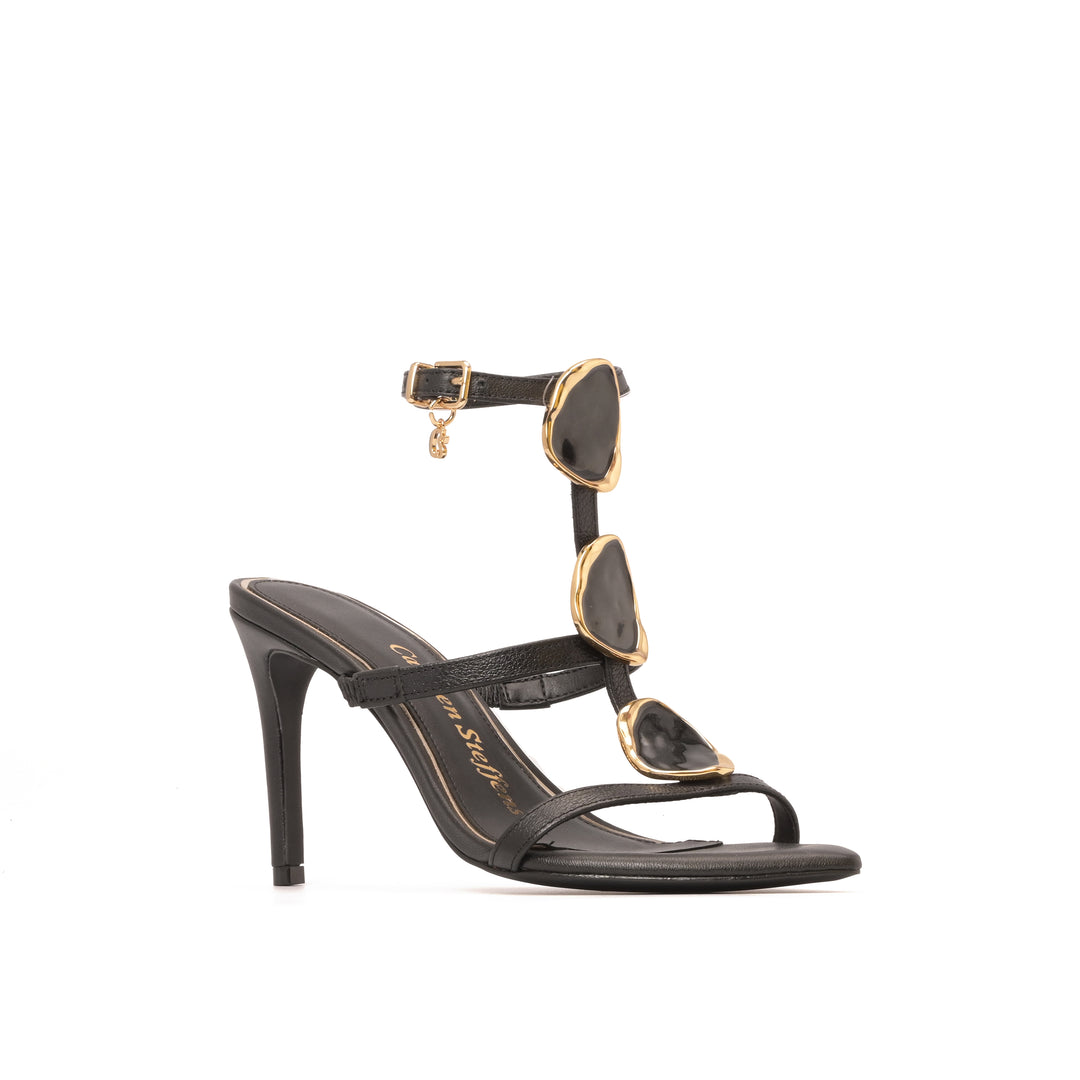 Sandalia Stiletto Noir Stones