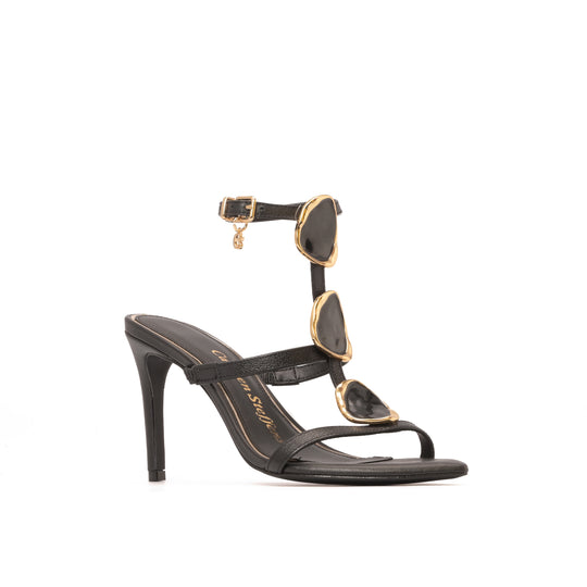 Sandalia Stiletto Noir Stones