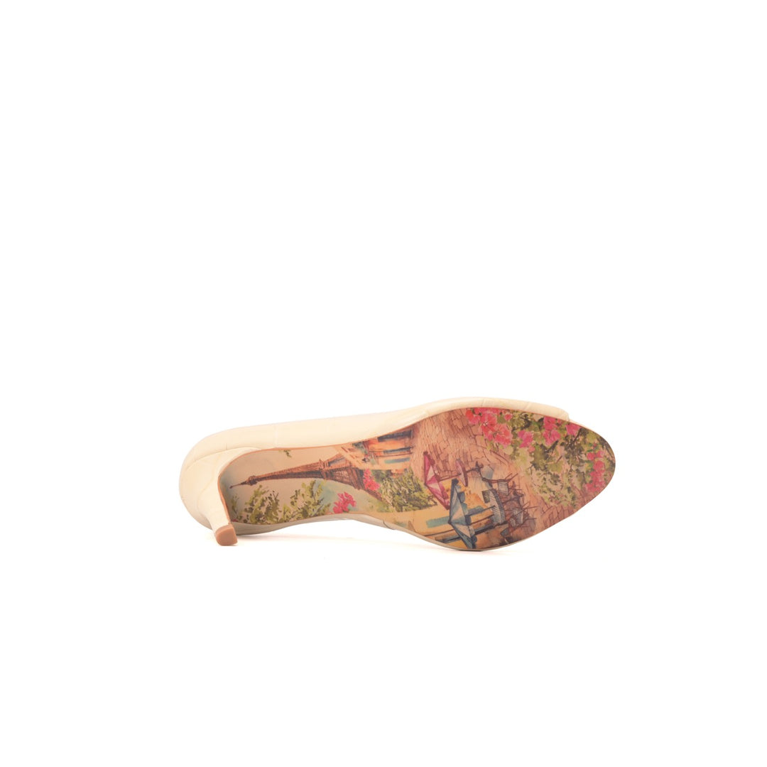 Peep Toe Paris Beige Mantequilla