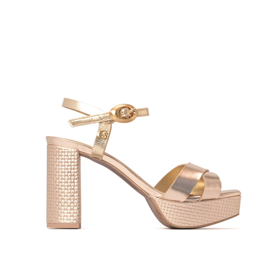 Sandalia Plataforma Gold Glam