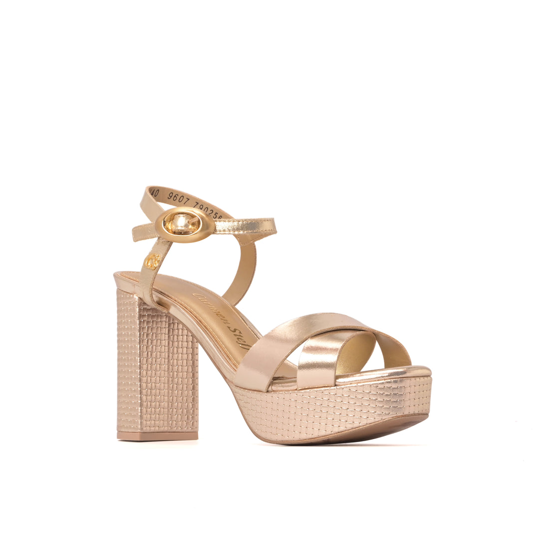 Sandalia Plataforma Gold Glam