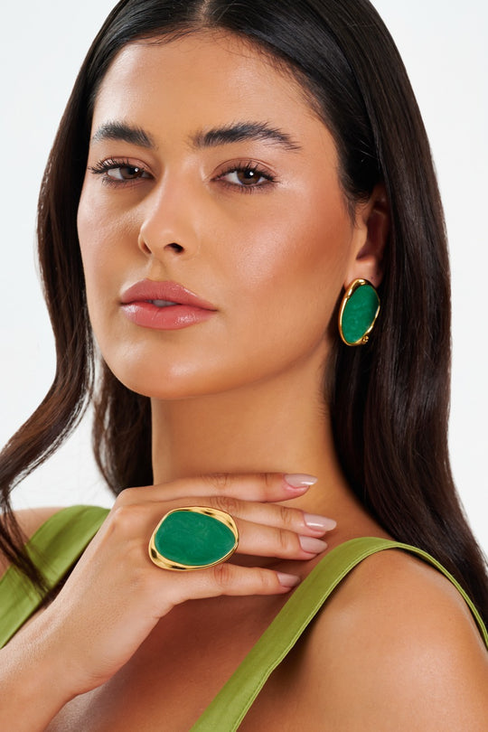 Anillo Verde Esmeralda Orgánico