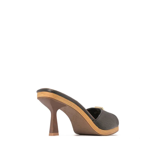 Mule Noir Wood Elegance