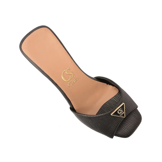 Mule Noir Wood Elegance