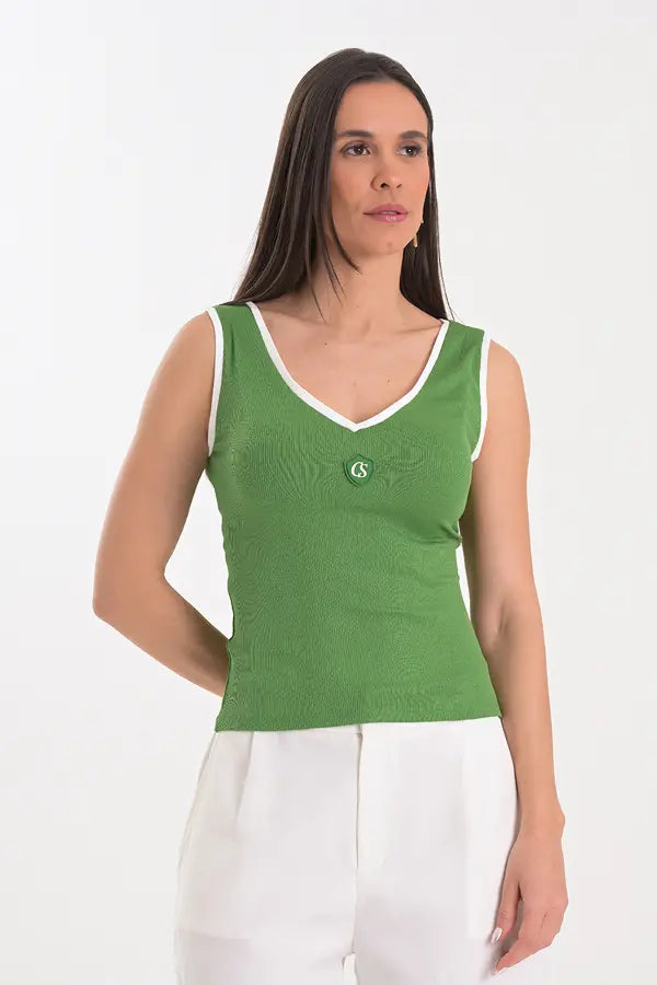 Blusa de Tirantes Verde Hinojo
