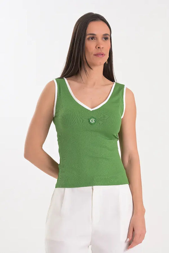 Blusa de Tirantes Verde Hinojo