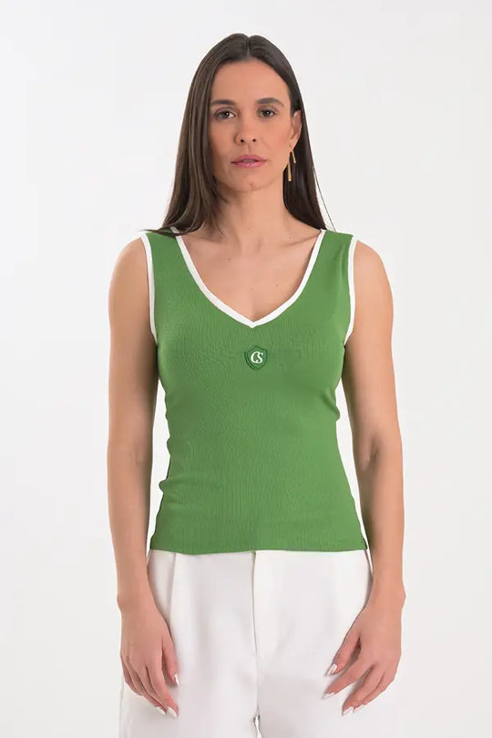 Blusa de Tirantes Verde Hinojo