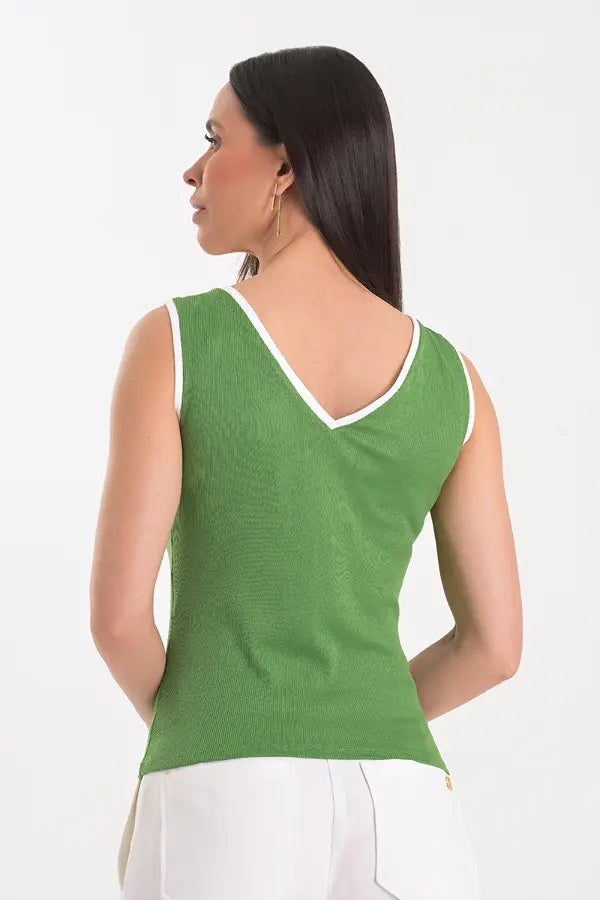 Blusa de Tirantes Verde Hinojo