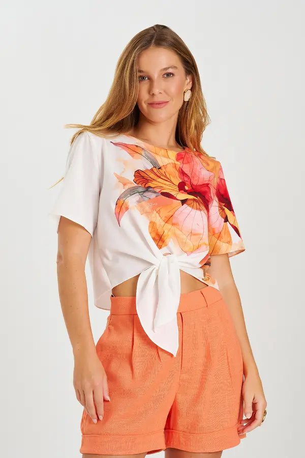 Blusa Fleur Fauve