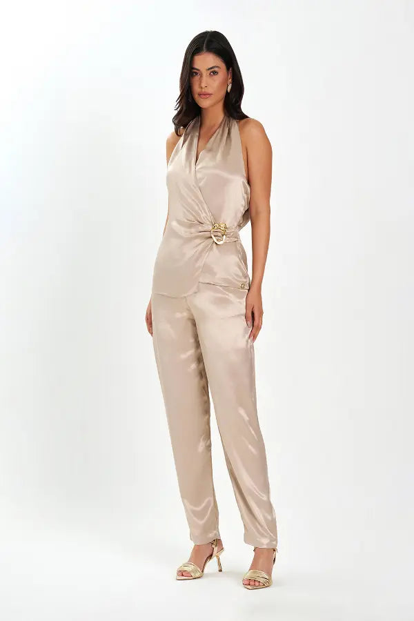Blusa Satin Nude Allure