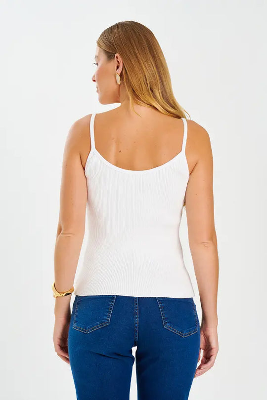 Blusa Rib Lace Ivory