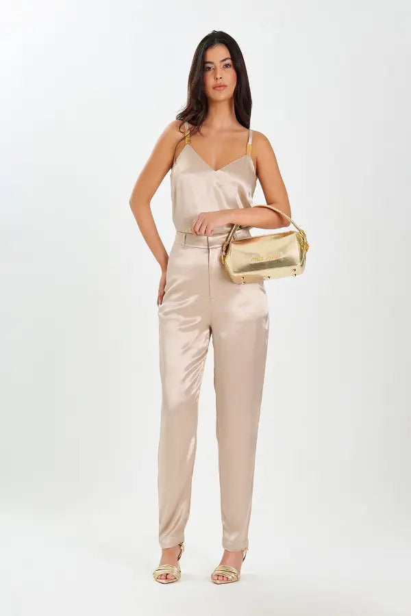 Pantalón Satin Nude Almond
