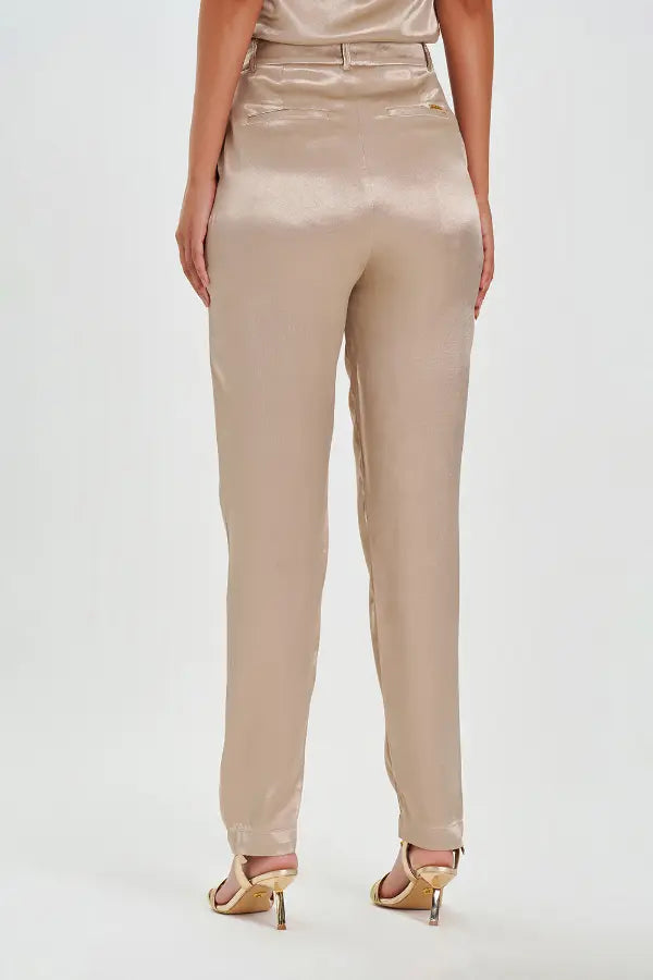 Pantalón Satin Nude Almond