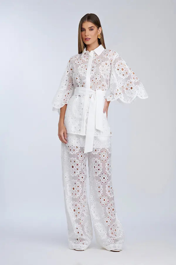Pantalón Blanco Roto