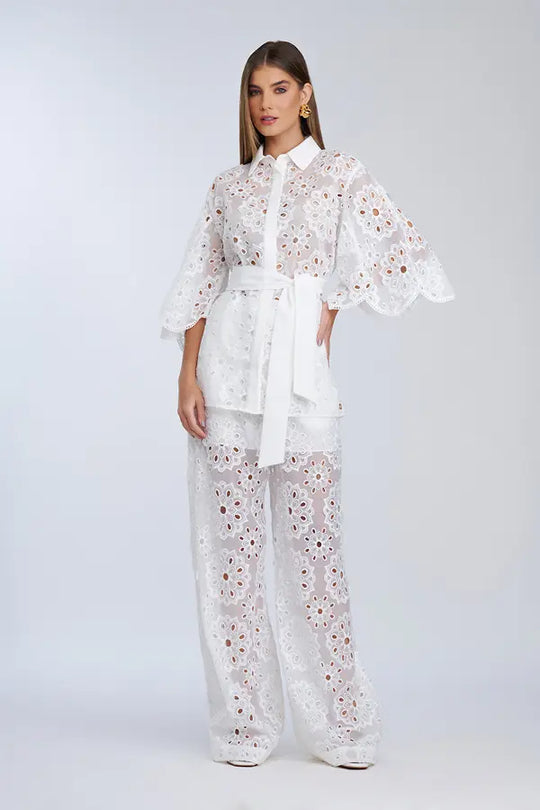 Pantalón Blanco Roto