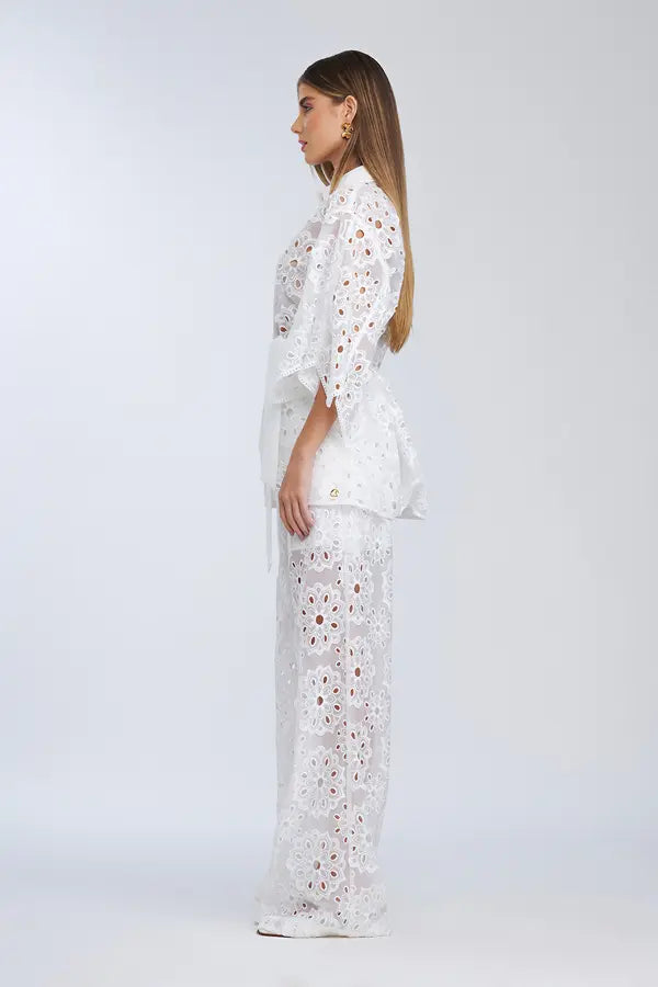 Pantalón Blanco Roto