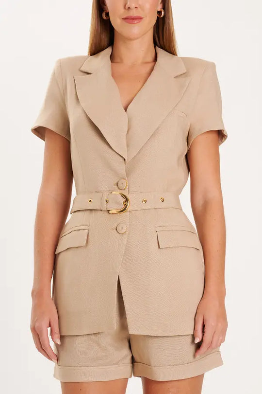 Short Tailoring Nude Elegance