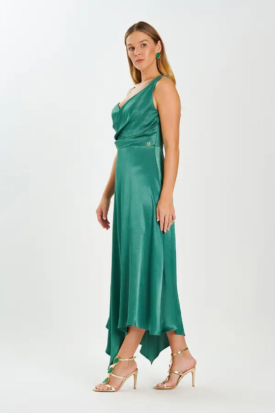Vestido Emerald Satin Glow