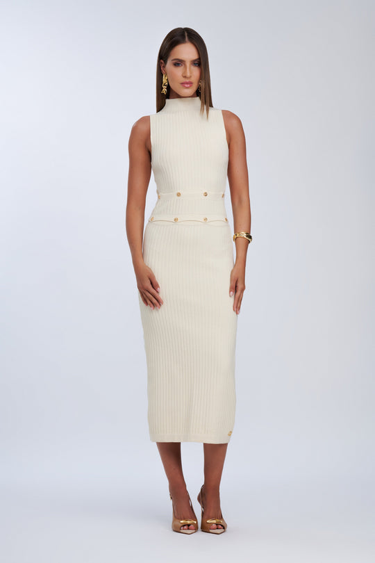 Vestido Beige Mantequilla