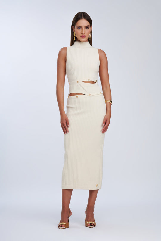 Vestido Beige Mantequilla