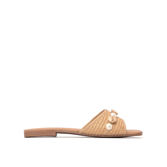 Sandalia Flat Beige Camello