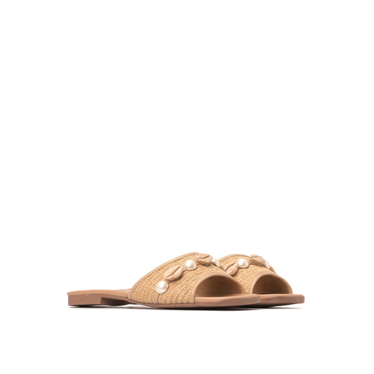 Sandalia Flat Beige Camello