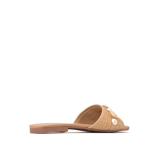 Sandalia Flat Beige Camello
