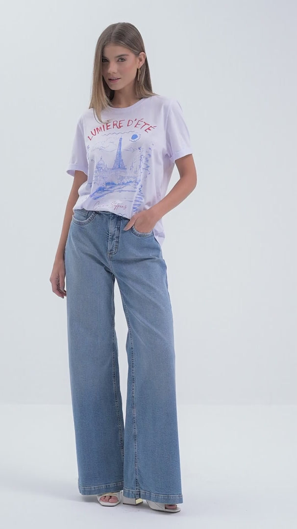 Jeans Wide Leg Azure