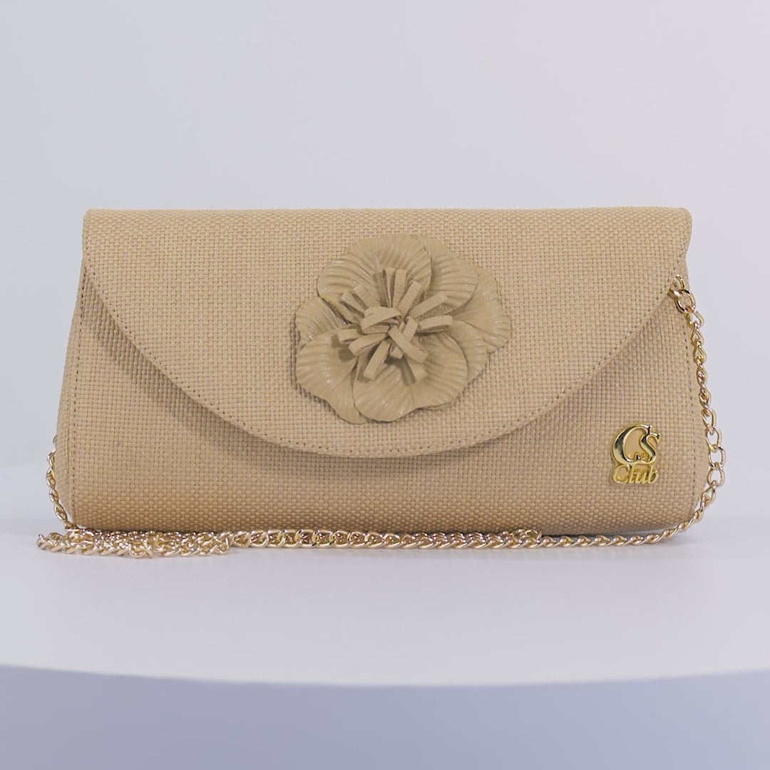 Bolsa CS Club Nude Amendoa/Dorado