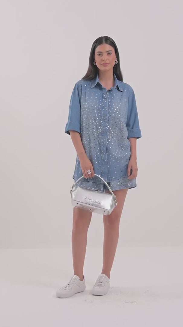 Camisa Denim Golden Studs